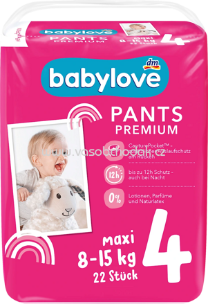 Babylove Baby Pants Premium Gr. 4 Maxi, 8-15 kg, 22 St