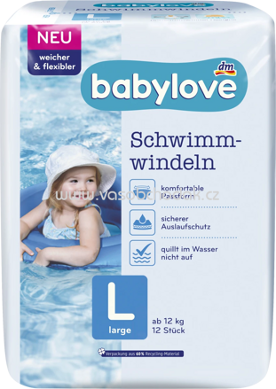 Babylove Schwimmwindeln Gr. L, 12+ kg, 12 St