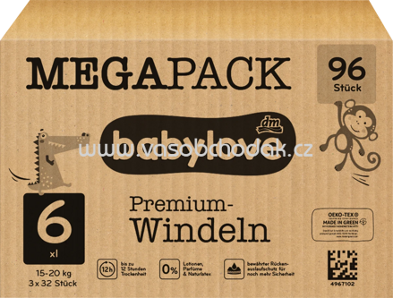 Babylove Windeln Premium Gr. 6, XXL, 15-20 kg, Megapack, 96 St