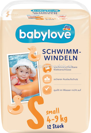 Babylove Schwimmwindeln Gr.S, 4-9 kg, 12 St