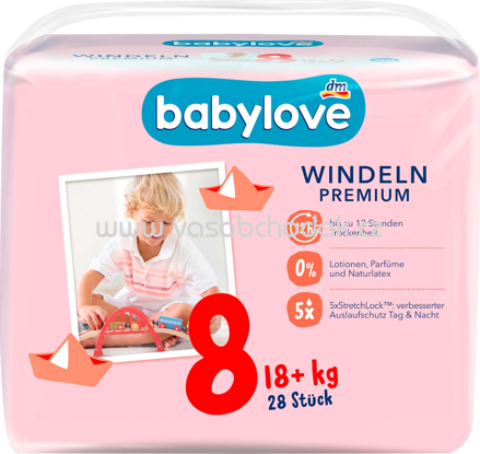 Babylove Windeln Premium Gr. 8 18+ kg, 28 St