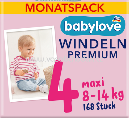 Babylove Windeln Premium Gr.4 Maxi, 8-14 kg, 168 St