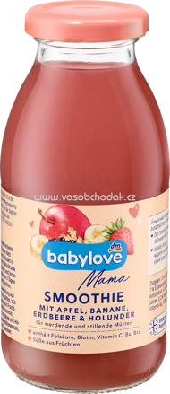 babylove Mama Smoothie Apfel, Banane, Erdbeere & Holunder, 250 ml