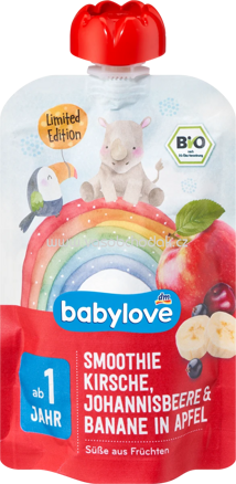 Babylove Quetschie Smoothie Apfel, Banane, Kirsche, Johannisbeere, ab 1 Jahr, 100g
