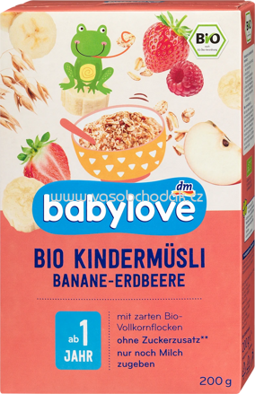 Babylove Bio Kindermüsli Banane-Erdbeere, ab 1 Jahr, 200g