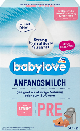 Babylove Anfangsmilch Pre, von Geburt an, 500g