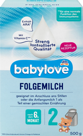 Babylove Folgemilch 2, nach dem 6. Monat, 600g