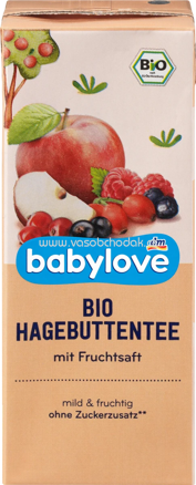 Babylove Bio Hagebuttentee mit Fruchtsaft, ab 1 Jahr, 200 ml