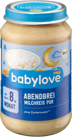 Babylove Abendbrei Milchreis pur, ab dem 8. Monat, 190g