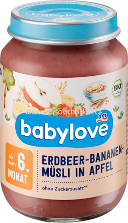 Babylove Erdbeer-Bananen-Müsli in Apfel, ab dem 6. Monat, 190g