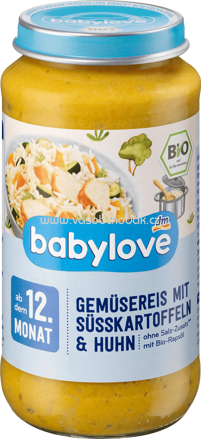 Babylove Gemüsereis mit Süßkartoffel und Huhn, ab dem 12. Monat, 250g