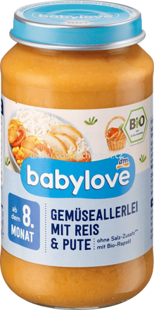 Babylove Gemüseallerlei mit Reis & Pute, ab dem 8. Monat, 220g