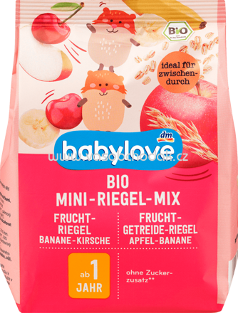 Babylove Fruchtriegel Bio Mini-Riegel-Mix, ab 1 Jahr, 100g