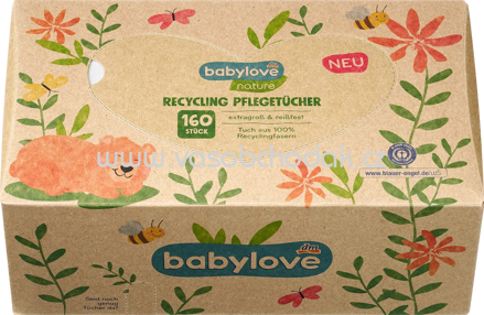 Babylove nature Pflegetücher nature trocken, 160 St