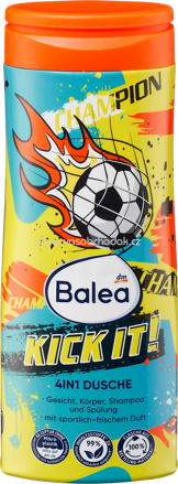Balea Kinder Duschgel Gesicht, Körper, Shampoo & Spülung 4in1 Kick it!, 300 ml
