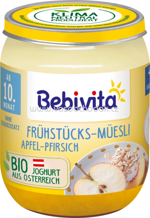 Bebivita Frühstücks-Müsli Apfel-Pfirsich, ab dem 10. Monat, 160g