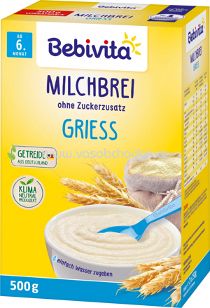 Bebivita Milchbrei Griess, ab dem 6. Monat, 500g