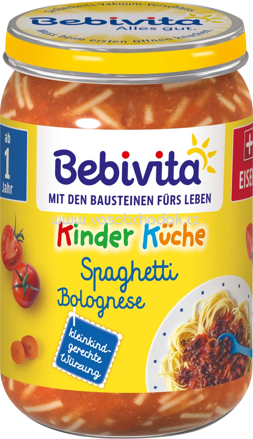 Bebivita Kinder Küche Spaghetti Bolognese, ab dem 12. Monat, 250g