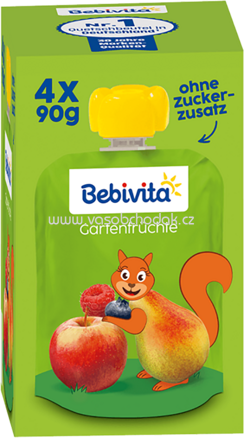 Bebivita Quetschbeutel Gartenfrüchte, ab 1 Jahr, 4x90g, 0,36kg