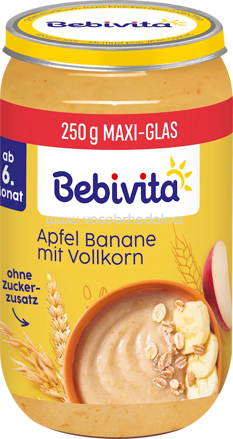 Bebivita Apfel Banane mit Vollkorn, ab 6. Monat, 250g