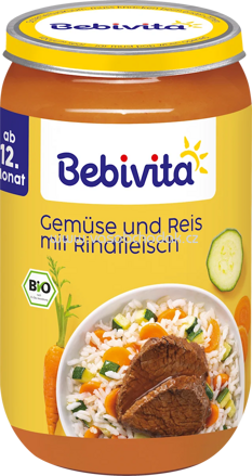 Bebivita Gemüse und Reis mit Rindfleisch, ab dem 12. Monat, 250g