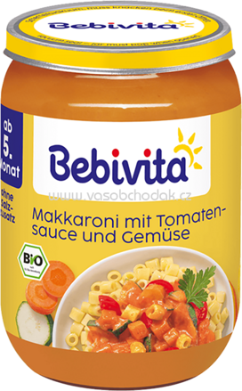 Bebivita Makkaroni mit Tomatensauce und Gemüse, ab dem 5. Monat, 190g