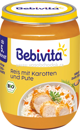 Bebivita Reis mit Karotten und Pute, ab dem 5. Monat, 190g