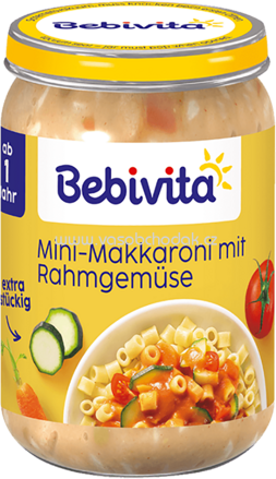 Bebivita Kinder Küche Mini Makkaroni mit Rahmgemüse, ab dem 12. Monat, 250g