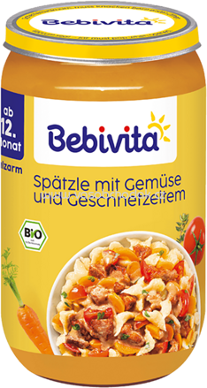 Bebivita Spätzle mit Gemüse und Geschnetzeltem, ab 12. Monat, 250g
