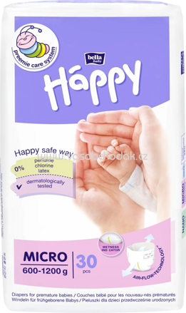 Bella Baby Happy Windeln Micro für Frühgeborene, 600-1200g, 30 St