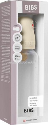 BIBS Babyflasche Latex creme, von Geburt an, 270 ml, 1 St