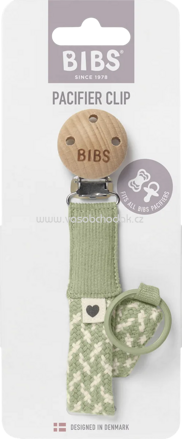 BIBS Schnullerband grün/weiß, 1 St