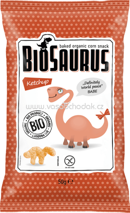 BioSaurus Snack gebackener Bio-Mais Ketchup, ab 36 Monat, 50g
