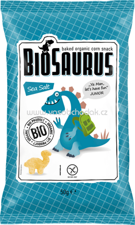 BioSaurus Snack gebackener Bio-Mais Sea Salt, ab 36 Monat, 50g