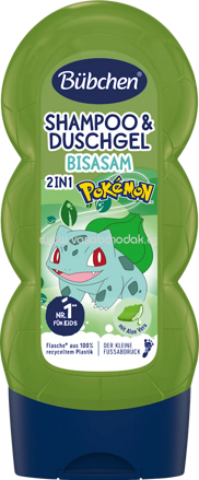 Bübchen Kinder Shampoo & Duschgel 2in1 Pokémon Bisasam, 230 ml