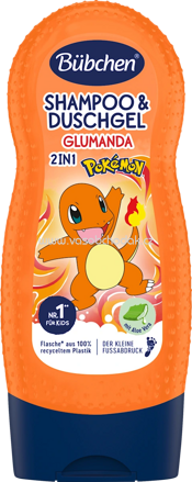 Bübchen Kinder Shampoo & Duschgel 2in1 Pokémon Glumanda, 230 ml