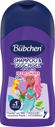 Bübchen Kinder Shampoo, Duschgel & Spülung Meereszauber, Reisegröße, 50 ml