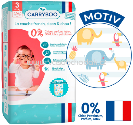 Carryboo Ökowindeln Größe 3, 4-9kg, Monatspack, 162 St