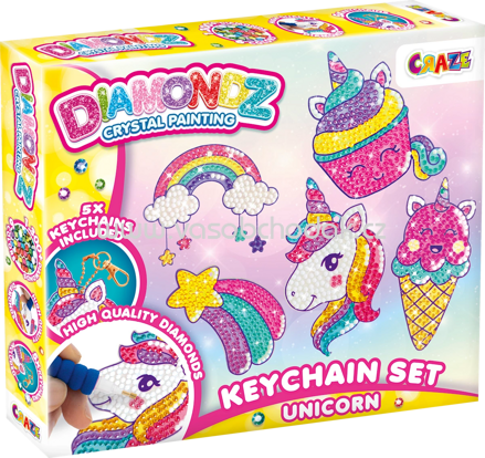 CRAZE Diamondz Key-Chain Unicorn Set, 1 St