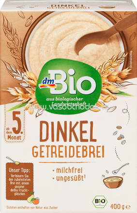 dmBio Dinkel Getreidebrei, nach dem 5. Monat, 2x200g, 400g