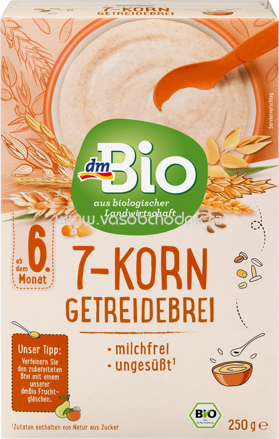 dmBio 7-Korn Getreidebrei, ab dem 6. Monat, 250g