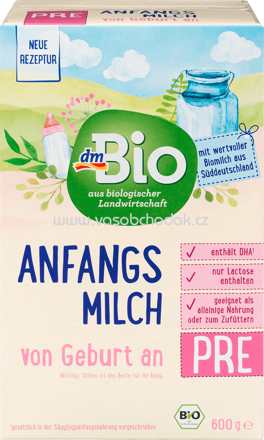 dmBio Anfangsmilch PRE, von Geburt an, 600g