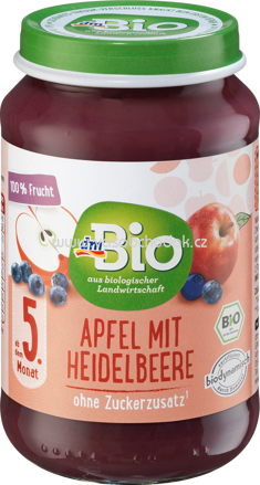 dmBio Apfel mit Heidelbeere, nach dem 5. Monat, 190g