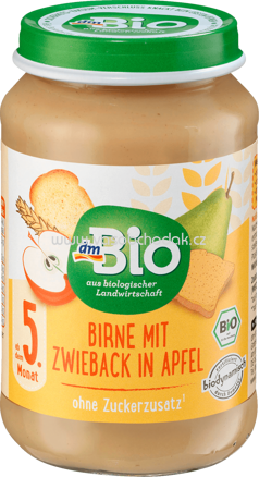 dmBio Birne mit Zwieback in Apfel, nach dem 5. Monat, 190g