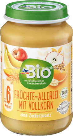 dmBio Früchte-Allerlei mit Vollkorn, ab dem 6. Monat, 190g