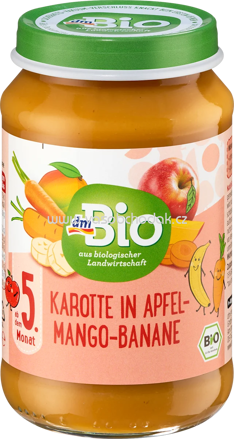 dmBio Karotte, Apfel, Mango, Banane, ab dem 5. Monat, 190g