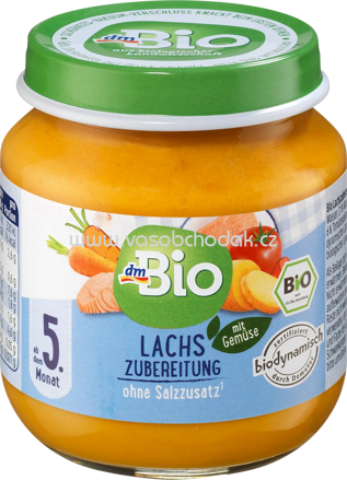 dmBio Lachszubereitung mit Gemüse, ab dem 5. Monat, 125g