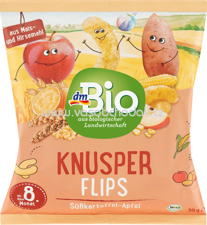 dmBio Knusper-Flips Süßkartoffel-Apfel, ab dem 8. Monat, 30g