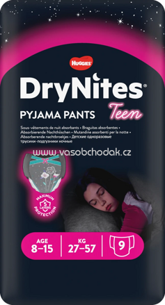 DryNites Pyjama Pants Mädchen 8-15 Jahre, 9 St