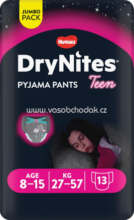 DryNites Pyjama Pants Mädchen 8-15 Jahre, Jumbopack, 13 St